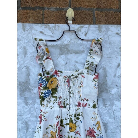 Reformation Spaulding Linen Midi Dress in bouquets printed size 6 - Picture 10 of 12
